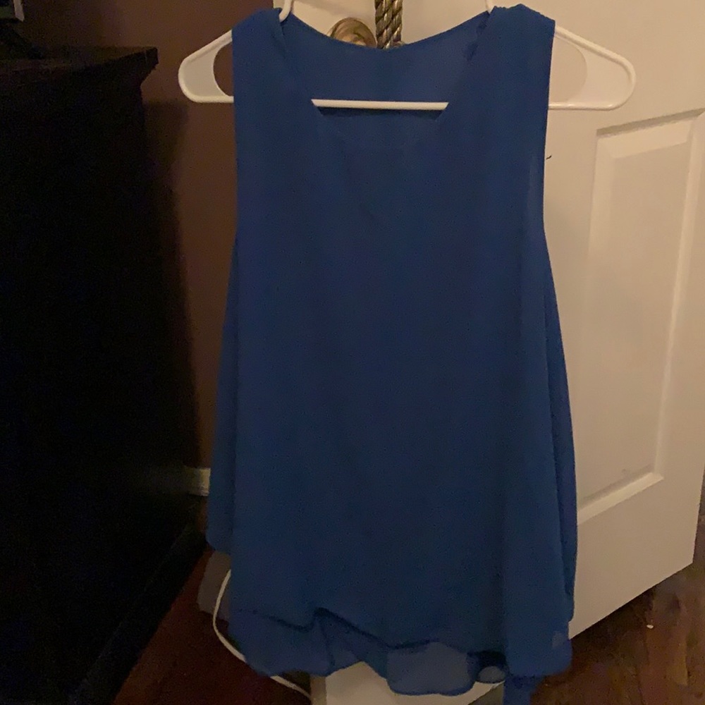Sleveless top blue - Made in Italy